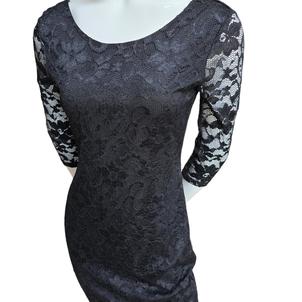 Guess Black Lace Mini Dress - Stretch